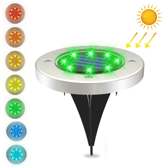 8 LEDs Colorful Dimmable Solar Outdoor Garden Lawn Light Sensor Type Intelligent Light Control Buried Light by buy2fix