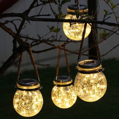 Solar Energy Glass Bottle Pendent Lamp IP55 Waterproof Outdoor Garden Decoration Light (Warm White) by buy2fix
