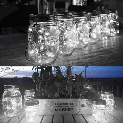 20 LEDs Solar Energy Mason Bottle Cap Pendent Lamp Outdoor Decoration Garden Light, Not Include Bottle Body(White Light) - Solar Lights by buy2fix | Online Shopping UK | buy2fix