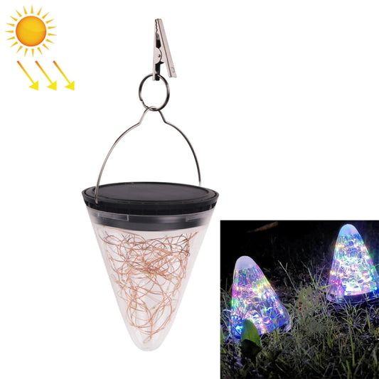 Solar Energy Conical Starlight Pendent Lamp IP55 Waterproof Outdoor Garden Decoration Light (Colorful Light) by buy2fix