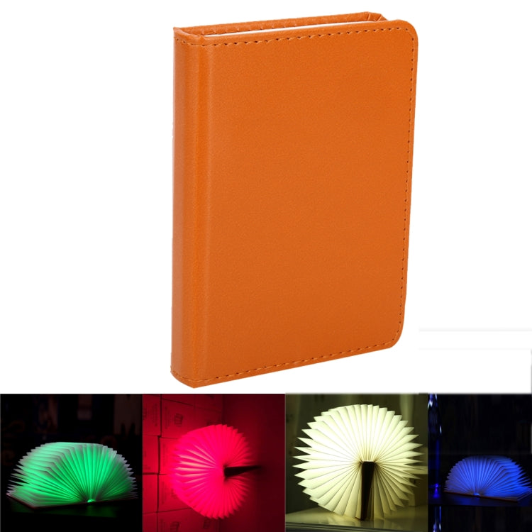 Foldable Pages RGB + Warm White Light Book Shape LED Light , Creative Portable USB Charging Big Size Night Light(Brown) by buy2fix