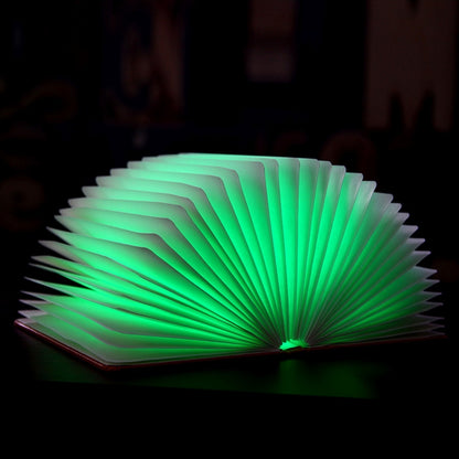 Foldable Pages RGB + Warm White Light Book Shape LED Light , Creative Portable USB Charging Big Size Night Light(Brown) by buy2fix