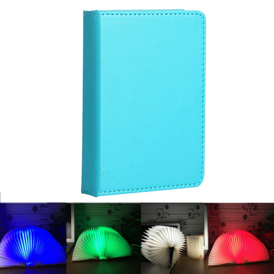 Foldable Pages RGB + Warm White Light Book Shape LED Light, Creative Portable USB Charging Small Size Night Light(Blue) by buy2fix