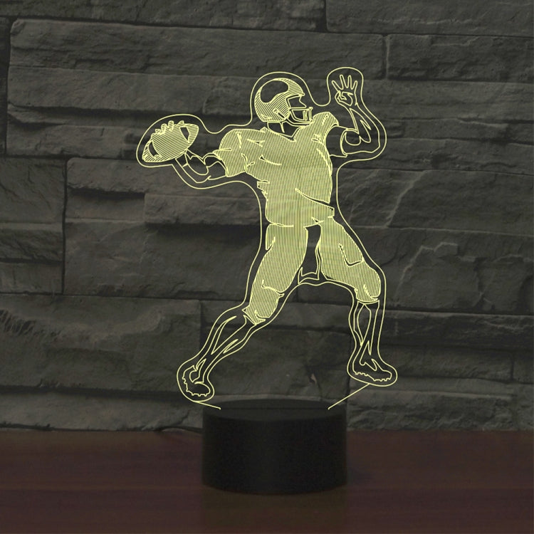 Rugby Quarterback Shape 3D Colorful LED Vision Light Table Lamp, 16 Colors Remote Control Version by buy2fix