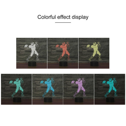 Rugby Quarterback Shape 3D Colorful LED Vision Light Table Lamp, 16 Colors Remote Control Version by buy2fix