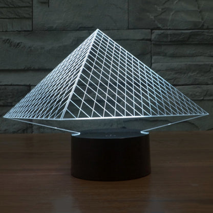 Pyramid Style 3D Touch Switch Control LED Light , 7 Colour Discoloration Creative Visual Stereo Lamp Desk Lamp Night Light - Novelty Lighting by buy2fix | Online Shopping UK | buy2fix