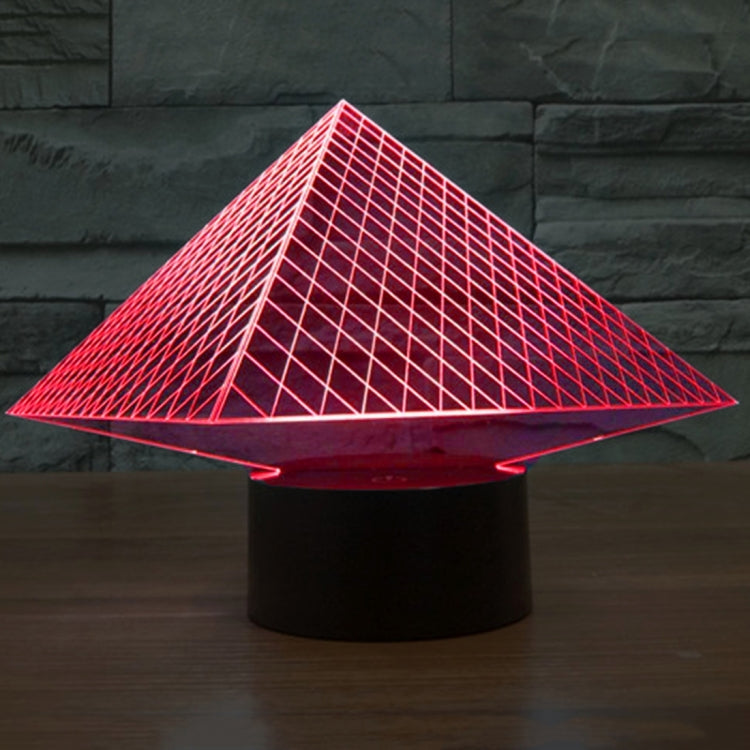 Pyramid Style 3D Touch Switch Control LED Light , 7 Colour Discoloration Creative Visual Stereo Lamp Desk Lamp Night Light - Novelty Lighting by buy2fix | Online Shopping UK | buy2fix