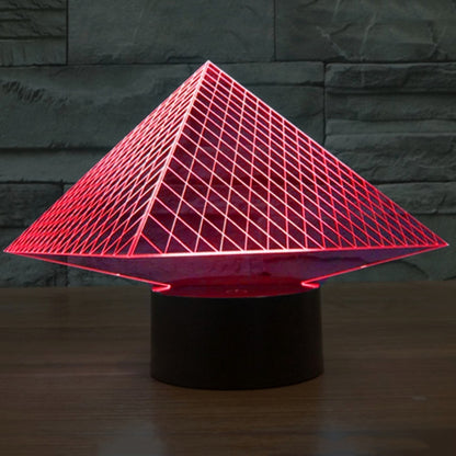 Pyramid Style 3D Touch Switch Control LED Light , 7 Colour Discoloration Creative Visual Stereo Lamp Desk Lamp Night Light - Novelty Lighting by buy2fix | Online Shopping UK | buy2fix