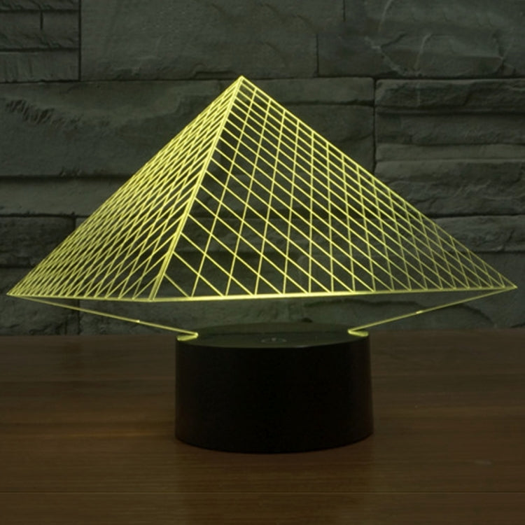 Pyramid Style 3D Touch Switch Control LED Light , 7 Colour Discoloration Creative Visual Stereo Lamp Desk Lamp Night Light - Novelty Lighting by buy2fix | Online Shopping UK | buy2fix