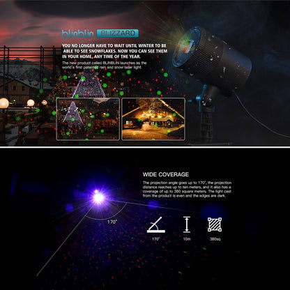 Blinblin CMF-A103 3W IP65 Waterproof ABS Shell Landscape Light, Dynamic Red + Green Laser Mini Outdoor Lamp by buy2fix