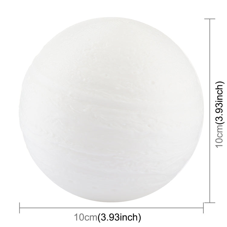 10cm Touch Control 3D Print Jupiter Lamp, USB Charging 2-Color Changing Energy-saving LED Night Light with Wooden Holder Base by buy2fix