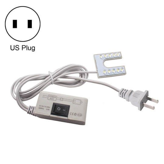 10 LEDs Sewing Machine Lamp U-shaped Highlight Magnet Working Energy-saving Lamp (US Plug)