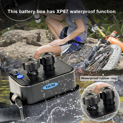 6 Sections 18650 Battery Multi-function Mobile Power Box with 12.4v Round Head & 5v USB Dual Voltage Output Without Battery(Black) by buy2fix