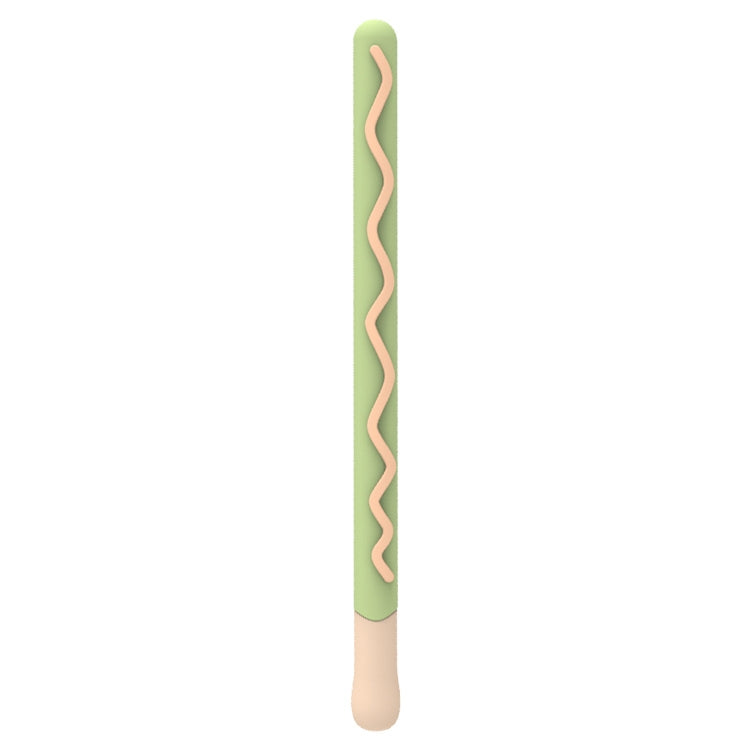 LOVE MEI For Apple Pencil 2 Stripe Design Stylus Pen Silicone Protective Case Cover (Green) - Pencil Accessories by LOVE MEI | Online Shopping UK | buy2fix