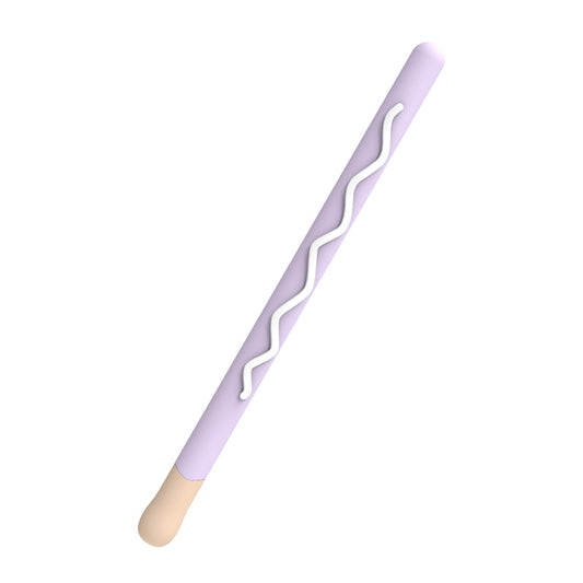 LOVE MEI For Apple Pencil 1 Stripe Design Stylus Pen Silicone Protective Case Cover(Purple) - Pencil Accessories by LOVE MEI | Online Shopping UK | buy2fix