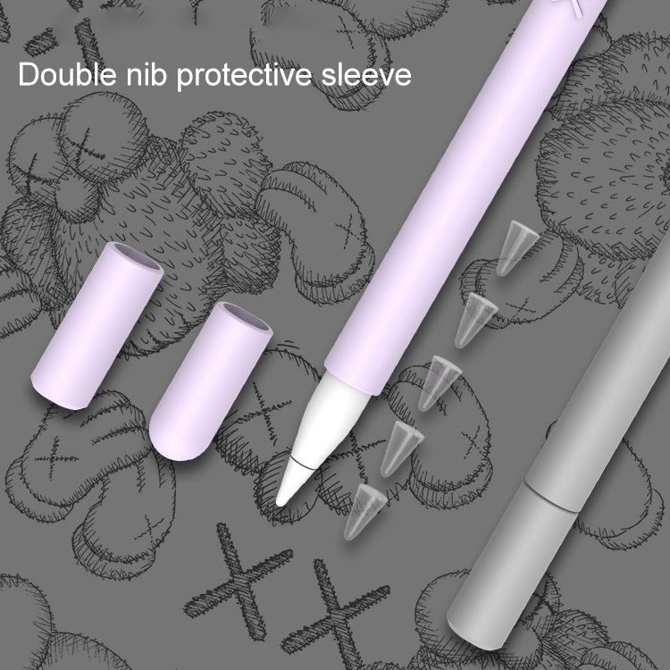 LOVE MEI For Apple Pencil 1 Middle Finger Shape Stylus Pen Silicone Protective Case Cover (Purple) - Pencil Accessories by LOVE MEI | Online Shopping UK | buy2fix