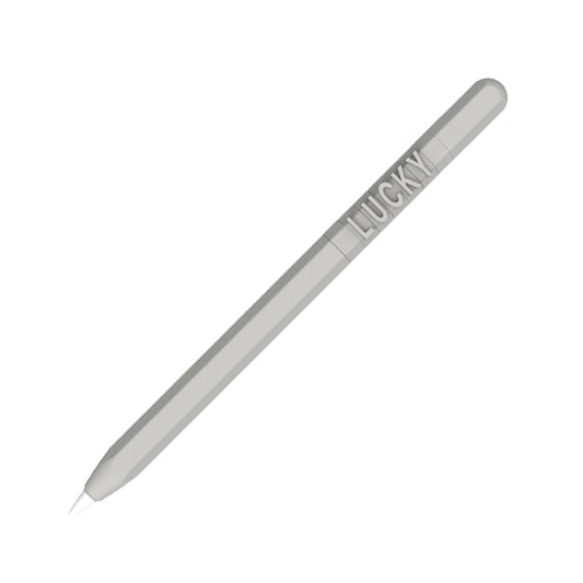 LOVE MEI For Apple Pencil 1 Number Letter Design Stylus Pen Silicone Protective Case Cover(Grey) - Pencil Accessories by LOVE MEI | Online Shopping UK | buy2fix