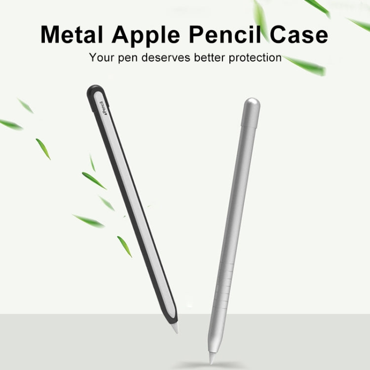 Metal Matte Non-slip Stylus Pen Protective Case for Apple Pencil 2 (Black) by buy2fix