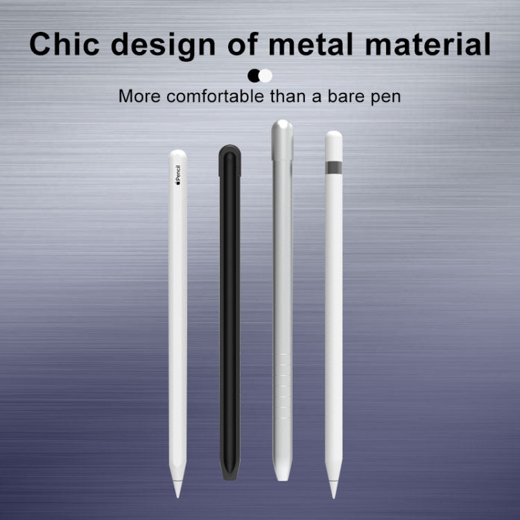 Metal Matte Non-slip Stylus Pen Protective Case for Apple Pencil 1 (Black) by buy2fix