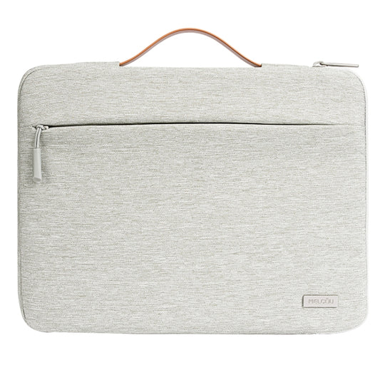 For 16 inch Laptop Zipper Waterproof  Handheld Sleeve Bag (Beige White)