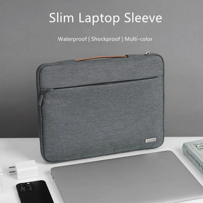 For 16 inch Laptop Zipper Waterproof Handheld Sleeve Bag (Grey) by buy2fix