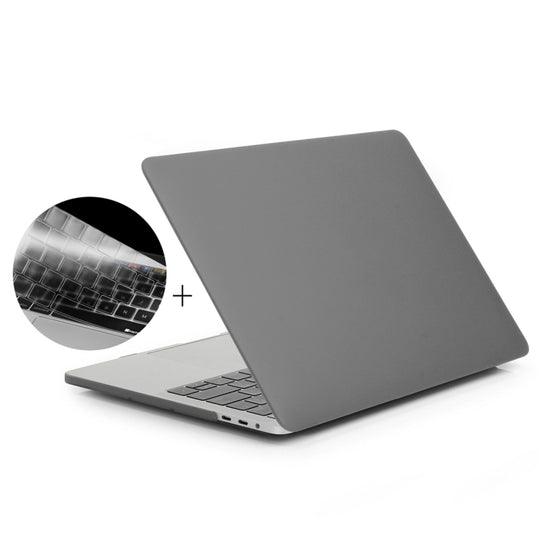 ENKAY Hat-Prince 2 in 1 Frosted Hard Shell Plastic Protective Case + US Version Ultra-thin TPU Keyboard Protector Cover for 2016 New MacBook Pro 15.4 inch with Touchbar (A1707)(Grey)