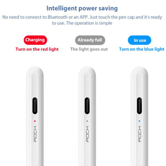 ROCK B05 Replaceable Active Magnetic Capacitive Pen for iPad 2018 or Above(White) - Pencil Accessories by ROCK | Online Shopping UK | buy2fix