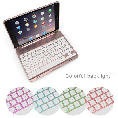 F8SM+ Laptop Version Colorful Backlit Aluminum Alloy Bluetooth Keyboard Tablet Case For iPad mini 4 / mini 5(Silver) - For iPad mini by buy2fix | Online Shopping UK | buy2fix