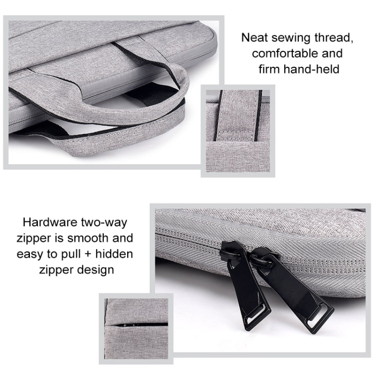 ST03S 14.1 inch Double Side Pockets Wearable Oxford Cloth Soft Handle Portable Laptop Tablet Bag(Deep Space Gray) by buy2fix