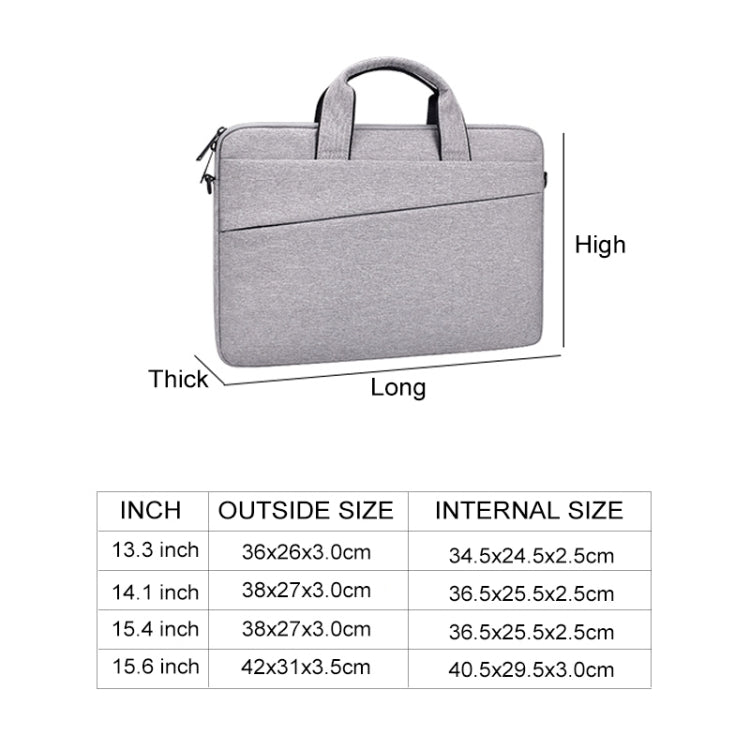 ST03S 14.1 inch Double Side Pockets Wearable Oxford Cloth Soft Handle Portable Laptop Tablet Bag(Deep Space Gray) by buy2fix
