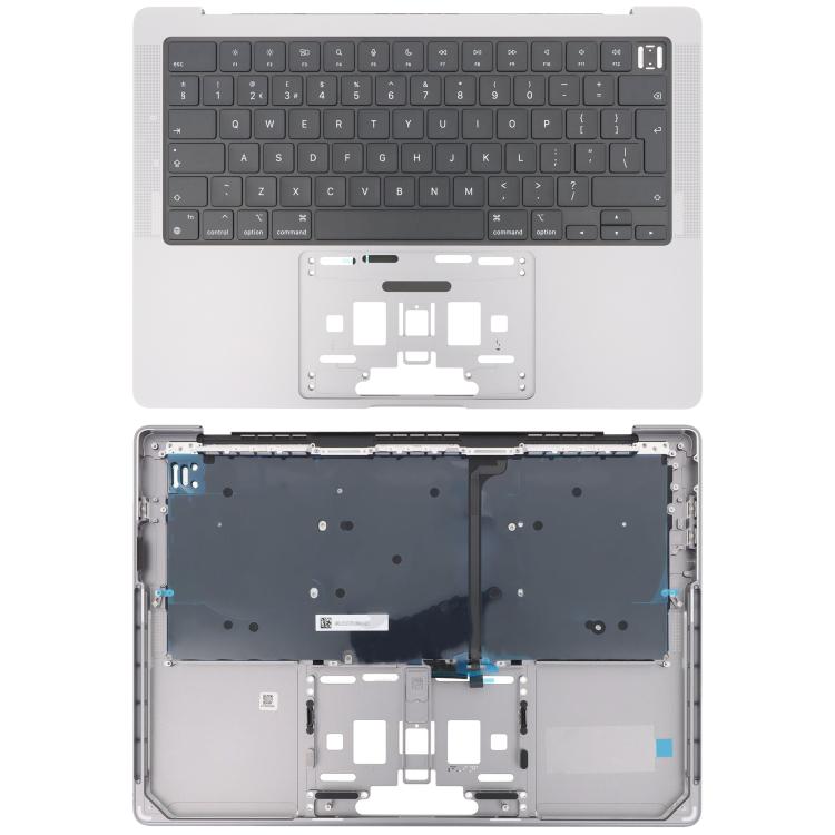 For MacBook Pro 14 inch 2021 A2442 / 2023 A2779 Big Enter Version UK Keyboard with C Shell (Silver) - Keyboard by buy2fix | Online Shopping UK | buy2fix