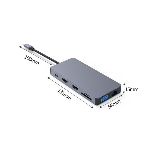Blueendless 12 In 1 Multi-function Type-C / USB-C HUB Expansion Dock - USB HUB by Blueendless | Online Shopping UK | buy2fix