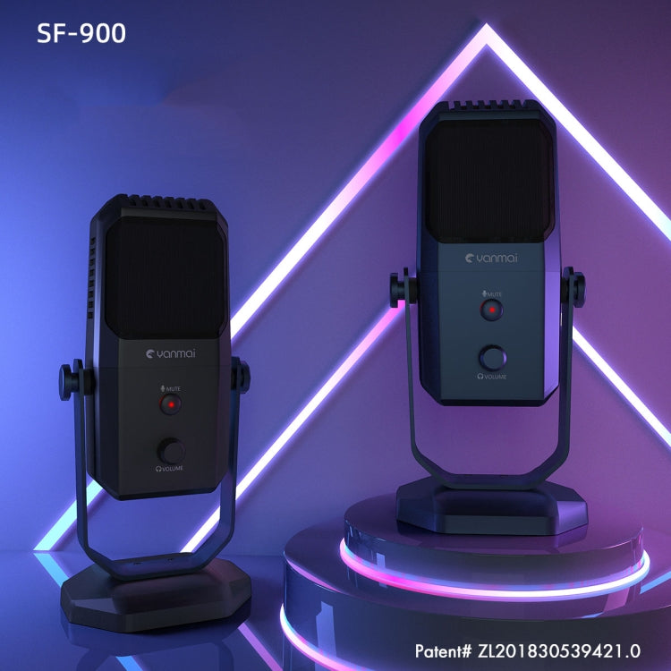 Yanmai SF-900 Multi-function Four Directivity Studio Recording Condenser Microphone with Desktop Stand(Blue) - Microphone by Yanmai | Online Shopping UK | buy2fix