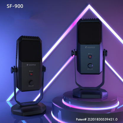 Yanmai SF-900 Multi-function Four Directivity Studio Recording Condenser Microphone with Desktop Stand(Blue) - Microphone by Yanmai | Online Shopping UK | buy2fix