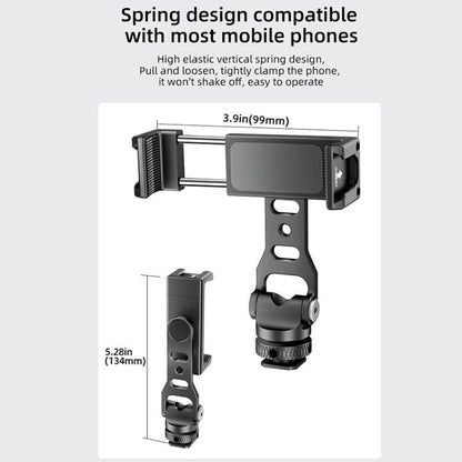 BEXIN PH-01 Desktop Live Broadcast Bracket 360 Phone Clamp Dual Cold Shoes Mount (Black) - Stand by BEXIN | Online Shopping UK | buy2fix