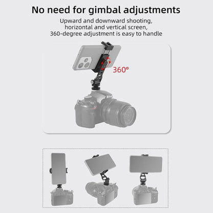 BEXIN PH-01 Desktop Live Broadcast Bracket 360 Phone Clamp Dual Cold Shoes Mount (Black) - Stand by BEXIN | Online Shopping UK | buy2fix