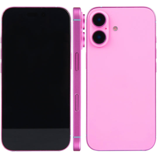 For iPhone 16 Black Screen Non-Working Fake Dummy Display Model (Pink)