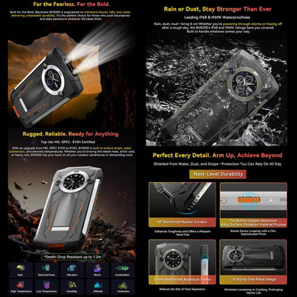 Blackview BV8200 Rugged Phone, 12GB+256GB, 6.5 inch + 1.3 inch Android 14 MediaTekHelio G100 MT8781, Network: 4G, NFC (Orange) - Blackview by Blackview | Online Shopping UK | buy2fix