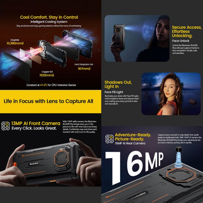 Blackview BV6200 Plus, 8GB+256GB, IP68/IP69K/MIL-STD-810H, 6.56 inch Android 14 Unisoc UMS9230 T606 Octa Core, Network: 4G, OTG, NFC (Orange) - Blackview by Blackview | Online Shopping UK | buy2fix