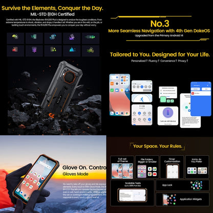 Blackview BV6200 Plus, 8GB+256GB, IP68/IP69K/MIL-STD-810H, 6.56 inch Android 14 Unisoc UMS9230 T606 Octa Core, Network: 4G, OTG, NFC (Orange) - Blackview by Blackview | Online Shopping UK | buy2fix