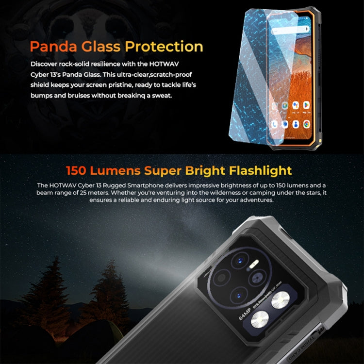 [HK Warehouse] HOTWAV CYBER 13, IP68/IP69K Rugged Phone, 8GB+128GB, 10800mAh, 6.6 inch Android 14.0 Unisoc T606 Octa Core, Network: 4G, NFC, OTG (Black) - Other by HOTWAV | Online Shopping UK | buy2fix