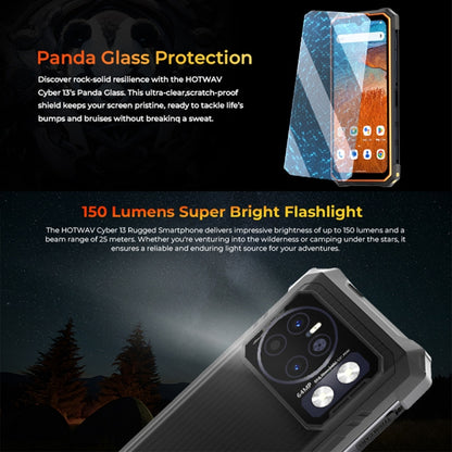 [HK Warehouse] HOTWAV CYBER 13, IP68/IP69K Rugged Phone, 8GB+128GB, 10800mAh, 6.6 inch Android 14.0 Unisoc T606 Octa Core, Network: 4G, NFC, OTG (Black) - Other by HOTWAV | Online Shopping UK | buy2fix