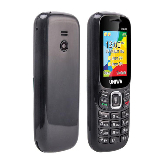 UNIWA E1803 Elder Keypad Phone, 1.77 inch SC6531E, LED Flashlight, 21 Keys, Network: 2G, EU Plug (Black) - UNIWA by UNIWA | Online Shopping UK | buy2fix