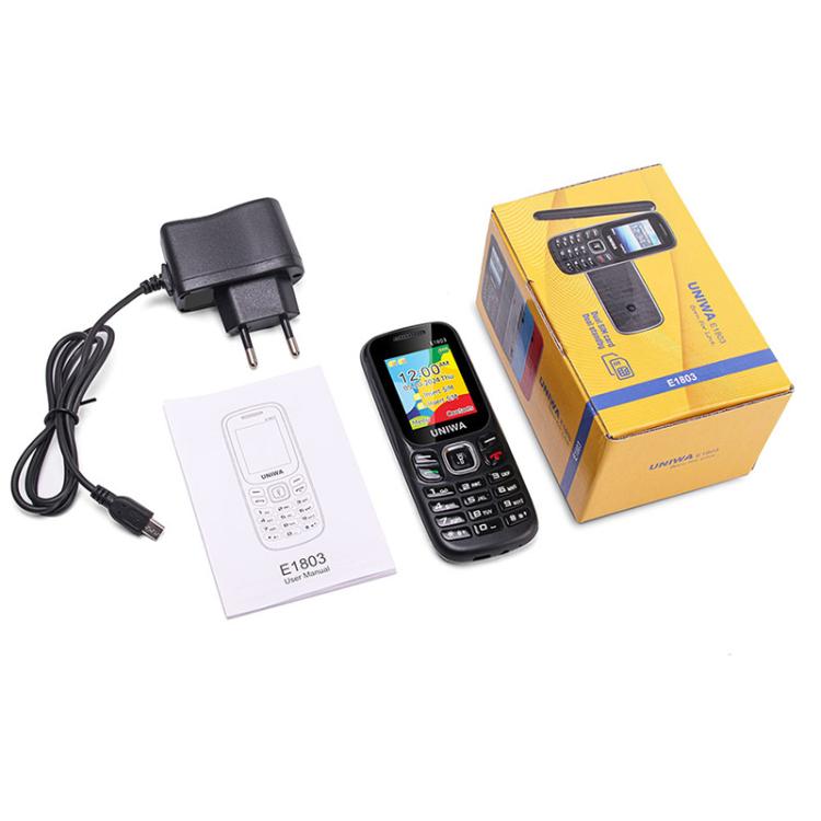 UNIWA E1803 Elder Keypad Phone, 1.77 inch SC6531E, LED Flashlight, 21 Keys, Network: 2G, EU Plug (Black) - UNIWA by UNIWA | Online Shopping UK | buy2fix