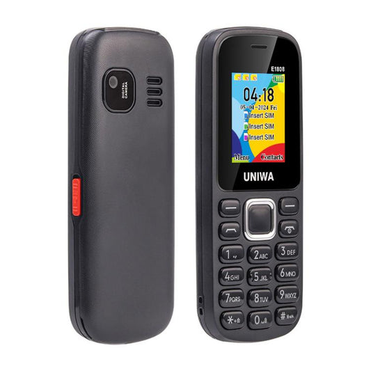 UNIWA E1808 Elder Keypad Phone, 1.77 inch SC6531E, LED Flashlight, 21 Keys, Network: 2G, Triple SIM, EU Plug (Blue) - UNIWA by UNIWA | Online Shopping UK | buy2fix