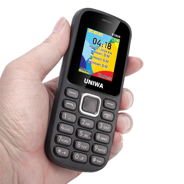 UNIWA E1808 Elder Keypad Phone, 1.77 inch SC6531E, LED Flashlight, 21 Keys, Network: 2G, Triple SIM, EU Plug (Green) - UNIWA by UNIWA | Online Shopping UK | buy2fix