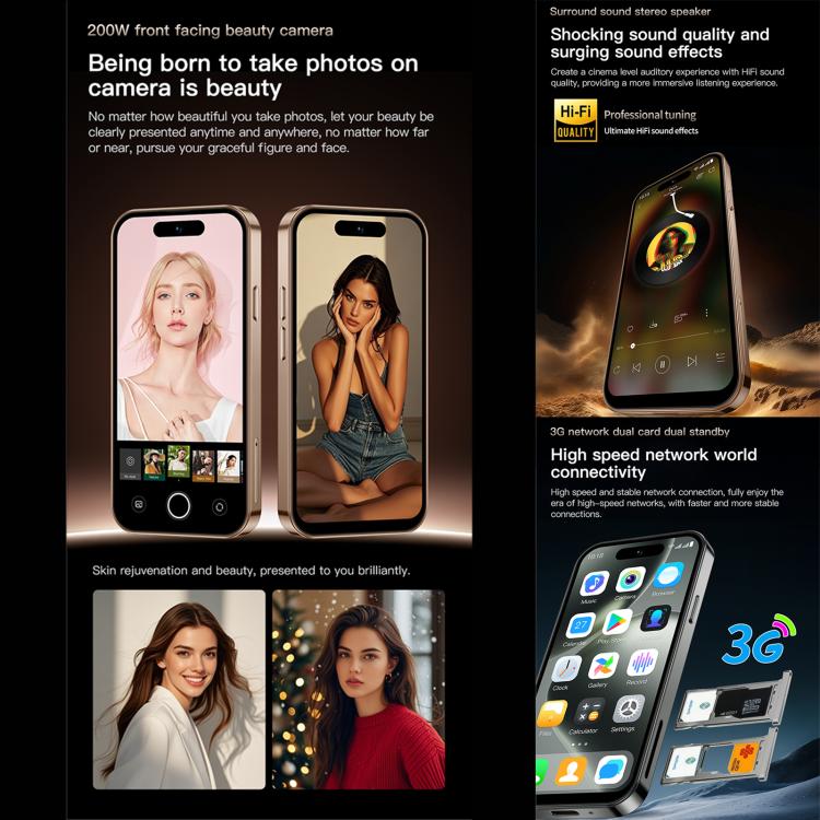SOYES ONEMYTH M16 Pro, 2GB+16GB, 4.0 inch Android 10.0 MTK6580 Quad Core, Network: 3G, Dual SIM (Gold) - SOYES by SOYES | Online Shopping UK | buy2fix