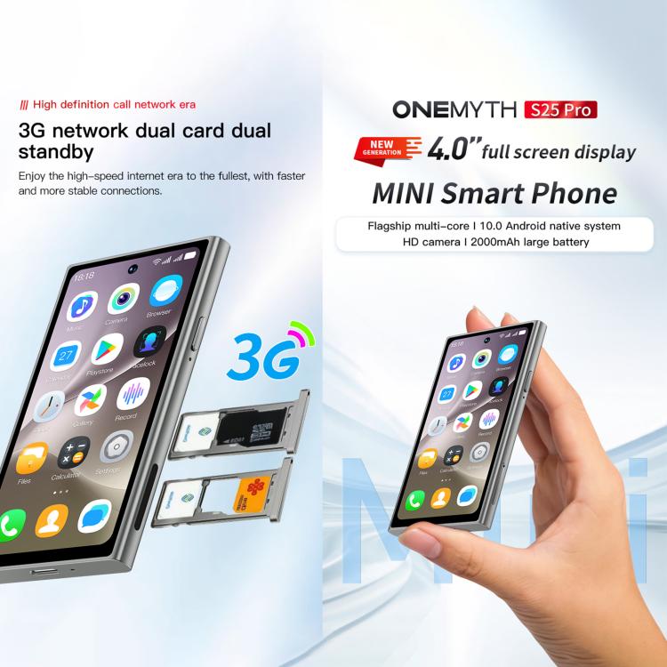 SOYES ONEMYTH S25 Pro, 2GB+16GB, 4.0 inch Android 10.0 MTK6580 Quad Core, Network: 3G, Dual SIM (Grey) - SOYES by SOYES | Online Shopping UK | buy2fix