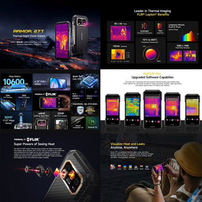 Ulefone Armor 27T Rugged Phone, 12GB+256GB, Thermal Imager, Night Vision, 10600mAh, 6.78 inch Android 14 MediaTek Helio G99 Octa Core, Network: 4G, NFC, OTG (Black) - Ulefone by Ulefone | Online Shopping UK | buy2fix