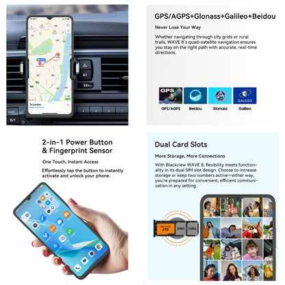 Blackview WAVE 8, 4GB+128GB, 6.56 inch Android 14 Unisoc T606 Octa Core, Network: 4G, OTG (Blue) - Blackview by Blackview | Online Shopping UK | buy2fix